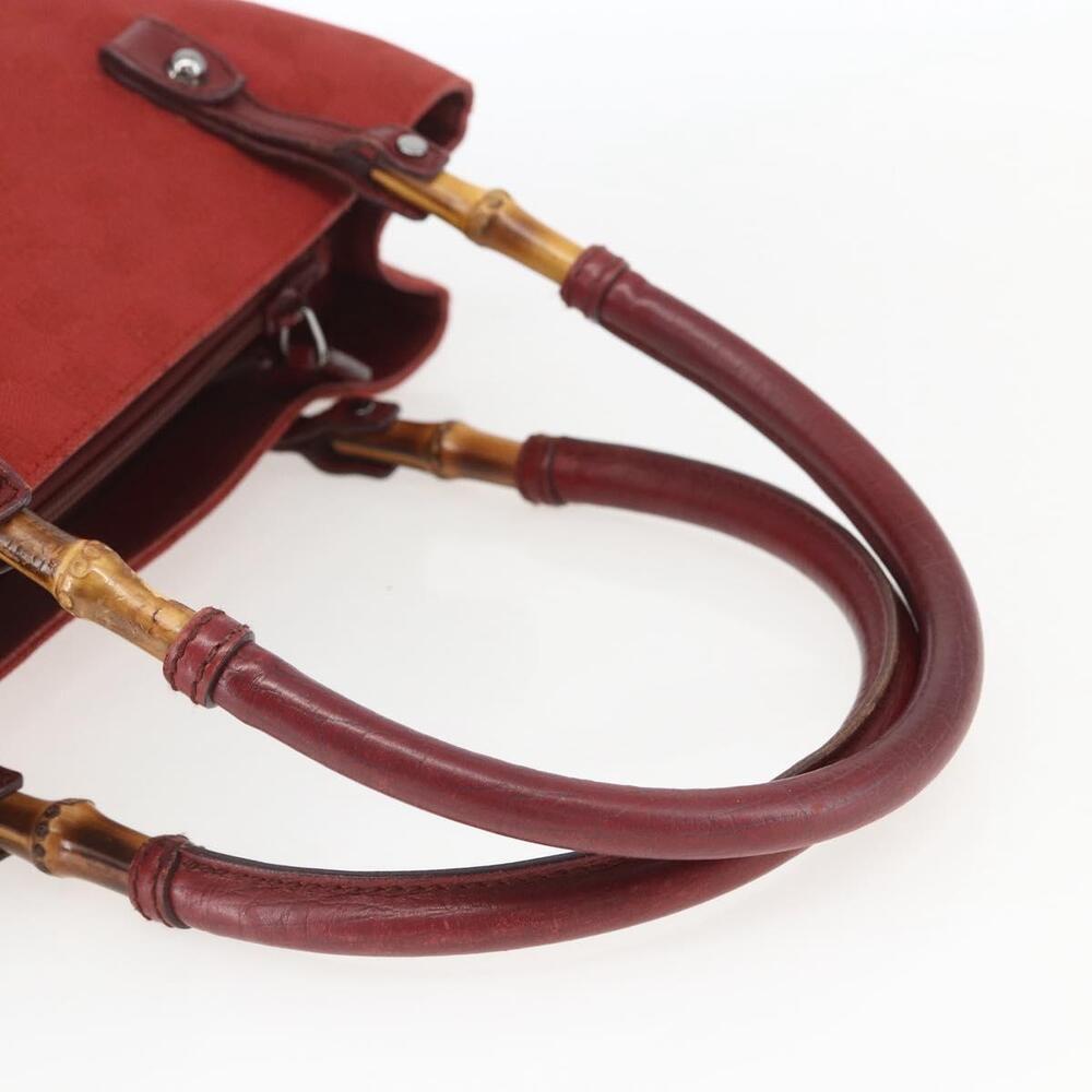 GUCCI GG Canvas Bamboo Hand Bag Red 112526 Auth ep12621 - Picture 8 of 16